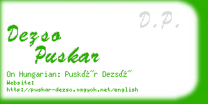 dezso puskar business card